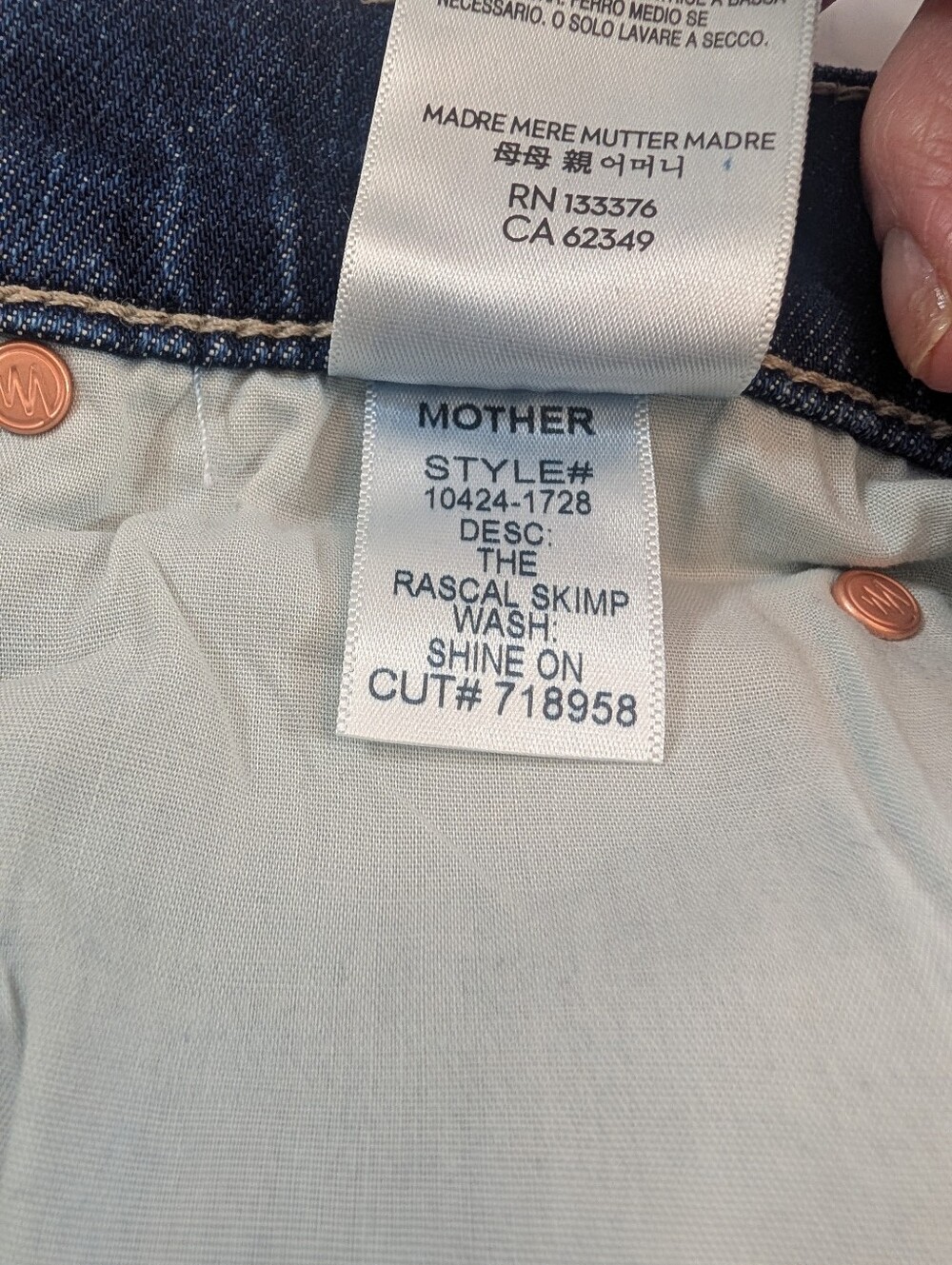MOTHER The Rascal Skimp In Shine On NWT $248 Mid Rise Straight Leg - Picture 16 of 16